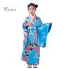 1 Set traditioneller Kimono-Pyjama für Mädchen, lebendige Farben, floraler Pfauendruck, einfach zu tragen, bequemer Kimono