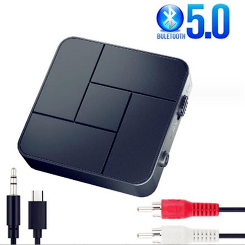 2 IN 1 Bluetooth5.0 Receiver and Transmitter Wireless Bluetooth Adapter Audio Music Receiver Adapter With 3.5MM AUX For Home TV MP3 PC