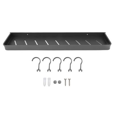 Shower Caddy Space Aluminum Rustproof Smoothing Simple Black Sturdy Bathroom Wall Shelf with 5