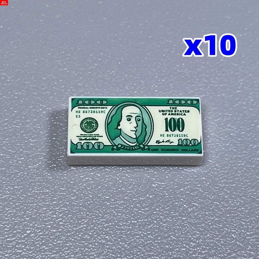 Non-Toxic Moc Bricks Utensil Ingot Bar Dollar Coin Money Gold Silver Painted Gold Gem Treasure Box 99563 Building Blocks Children'S Toys