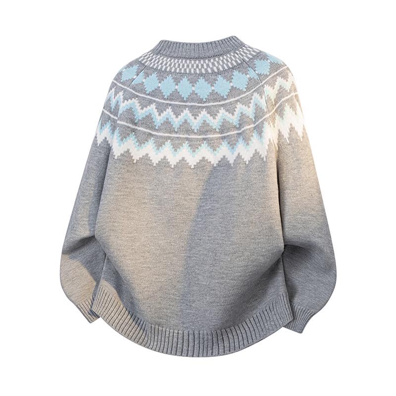 MEDE American Style Fair Isle Jacquard Crew Neck Knit Sweater