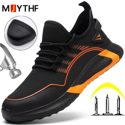 Large Size 49 50 Work Sneakers Fashion Safety Shoes Anti-Smash Anti-Puncture Indestructible Shoes Light Men Women Work Shoes