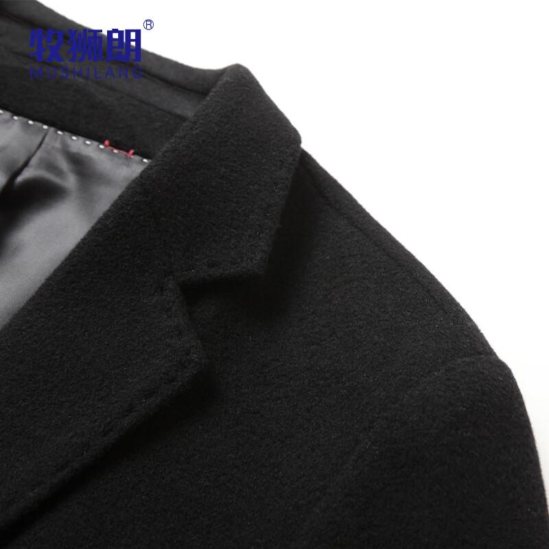 MUSHILANG Men's 100% Wool Mid-length Business Casual Overcoat