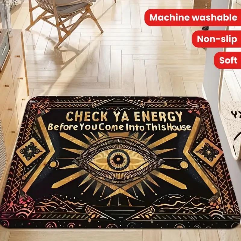 Evil Eye Welcome Mat Non-Slip Machine Washable Floor Mat for Home Outdoor Entryway Balcony Home Decor Rug Outdoor Mat Decor