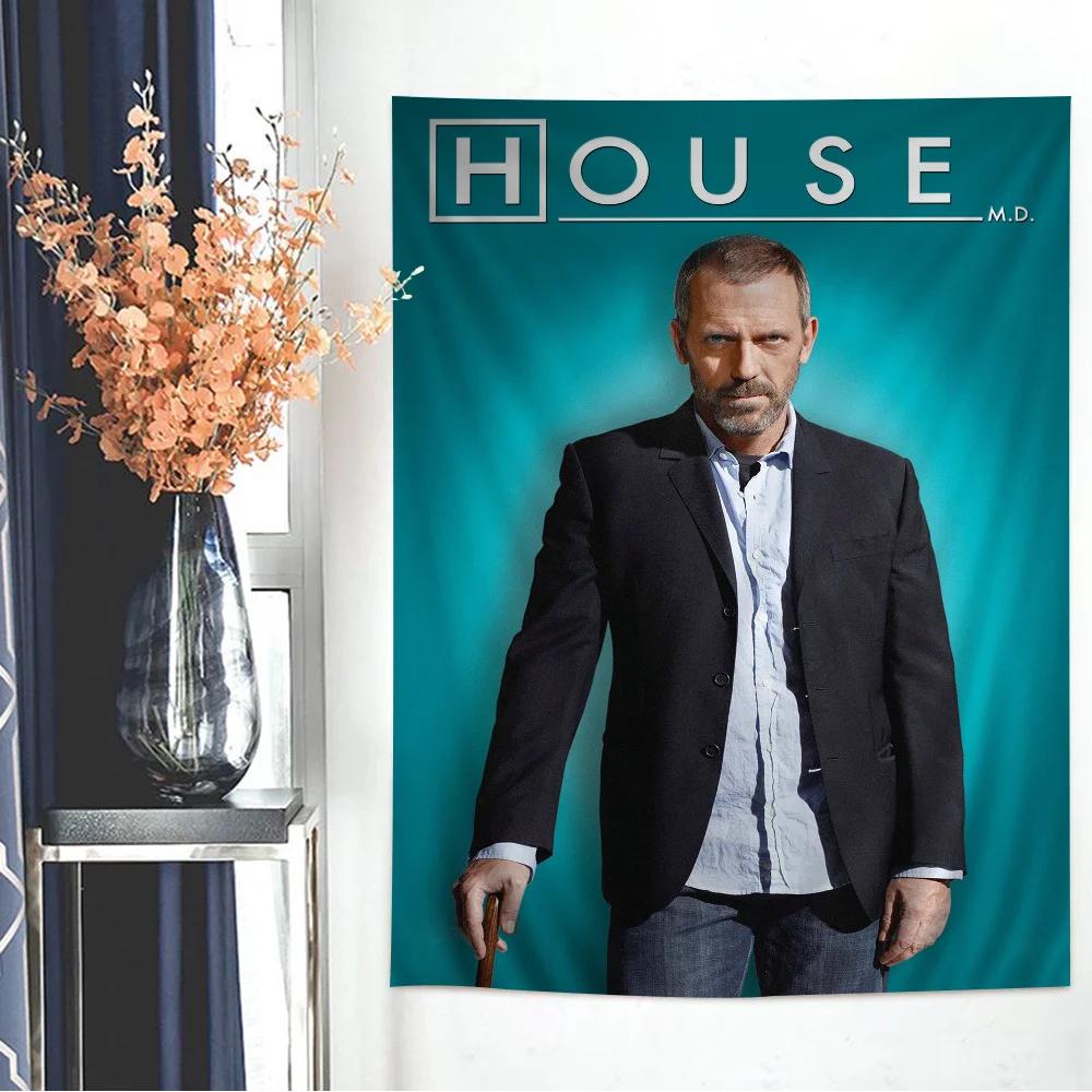 House Md Tv Printed Large Wall Tapestry Art Science Fiction Room Home Decor Decor Blanket