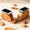 Solid Wood Elephant Phone Holder - Creative Desktop Accessory