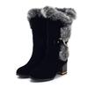 New Winter Fashion Thick Heel High Heel Women's Shoes Medium Tube Suede Boots