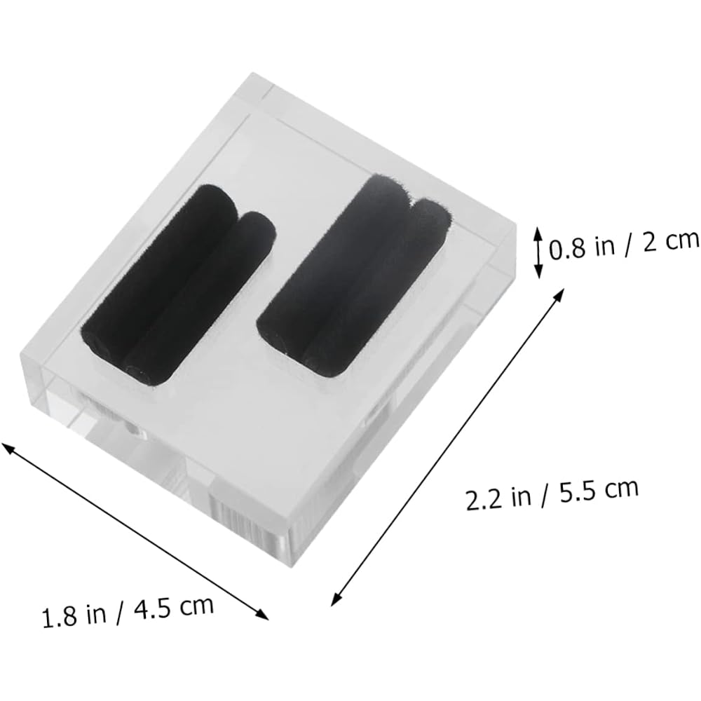 Cabilock Acrylic Double Slot Ring Display Stand Square Jewelry Display Organizer Home Store Stora...