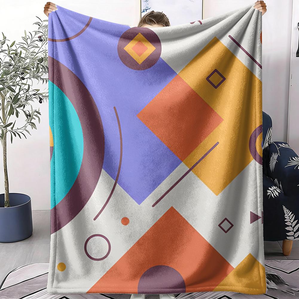 Colorful Vectors Throw Soft Flannel AC Blanket Lightweight Summer Nap Throw Cozy  Blanket for Sofa Bed Travel Home