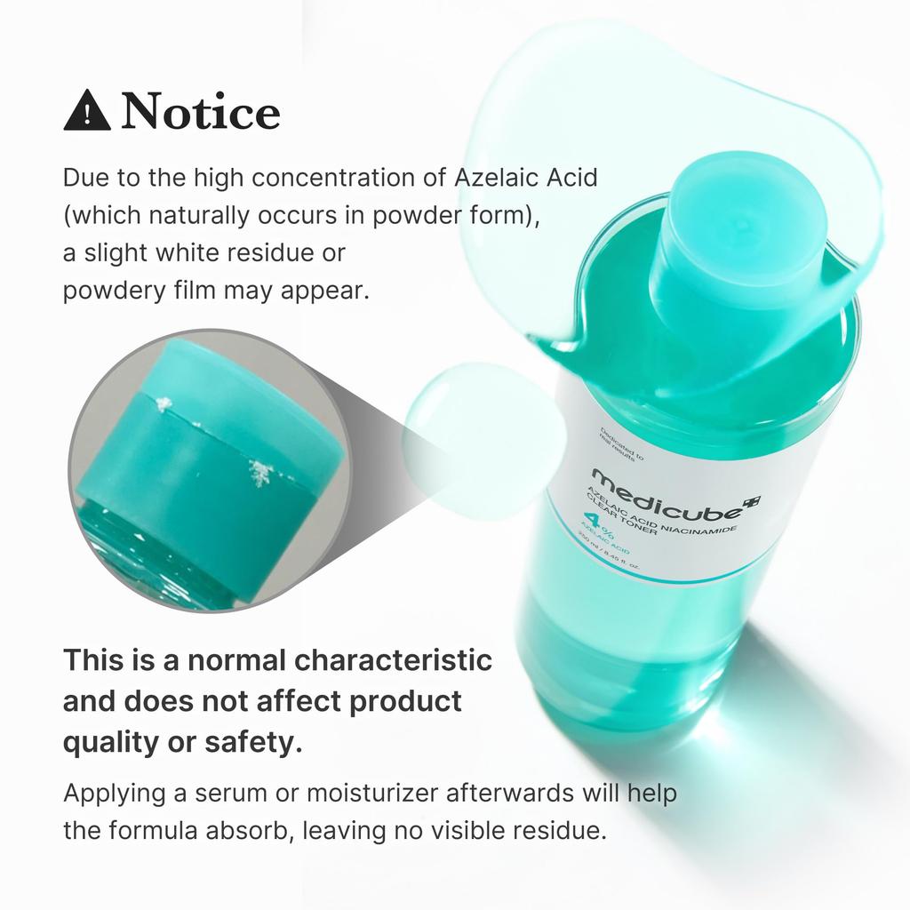 Medicube Azelaic Acid Niacinamide Clear a Toner That Balances Oil and Reduces and Azelaic Formula for Oily A Toner from Korean Toner, Moisture, Sebum,