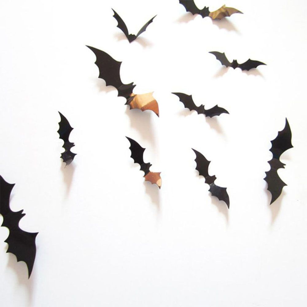 

New 12pcs Black Wall Sticker Decal Home Decoration Bat Halloween Party Decoration
