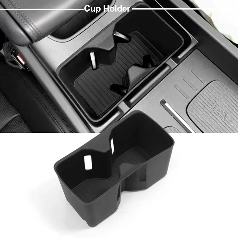 Armrest Storage Box Cup Holder for Hyundai Santa Fe 2025 2025 Anti Dirt Pad Organizer Tidying Black Car Interior Accessories