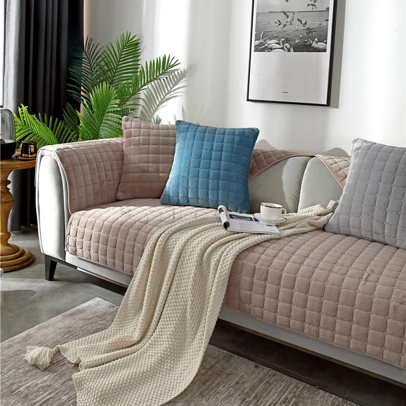 Flanell Sofaüberwurf Verdicken Ecksofa Sofabezüge Matte Einfarbig Überwurf Haustier Hund Kinder Matte Sofakissen Decke Wohnzimmer