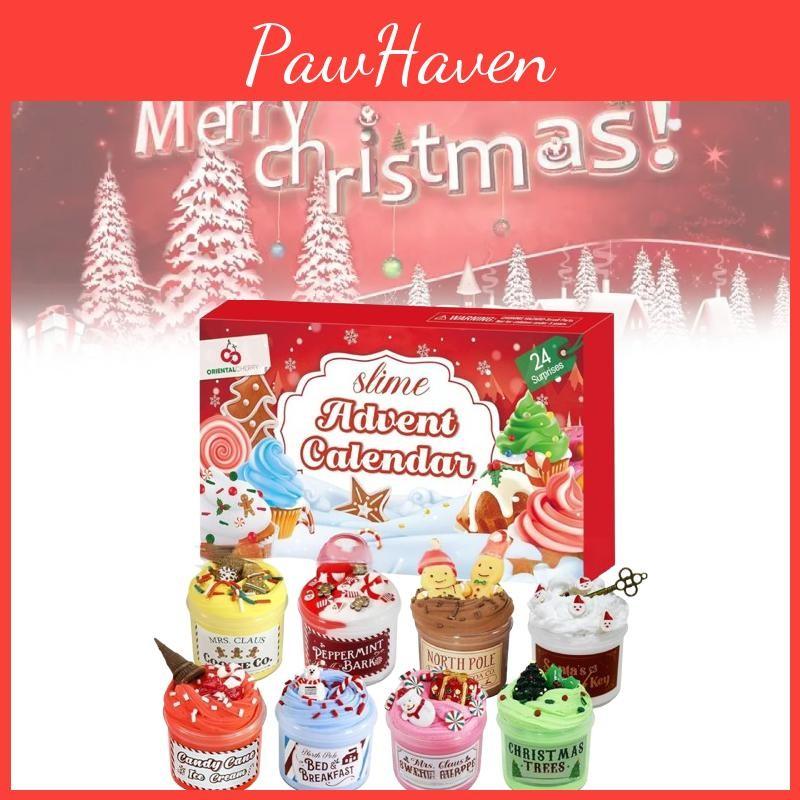 24 Weihnachtstage Schleim-Set Countdown-Kalender Butter-Schleim Stressabbau-Spielzeug