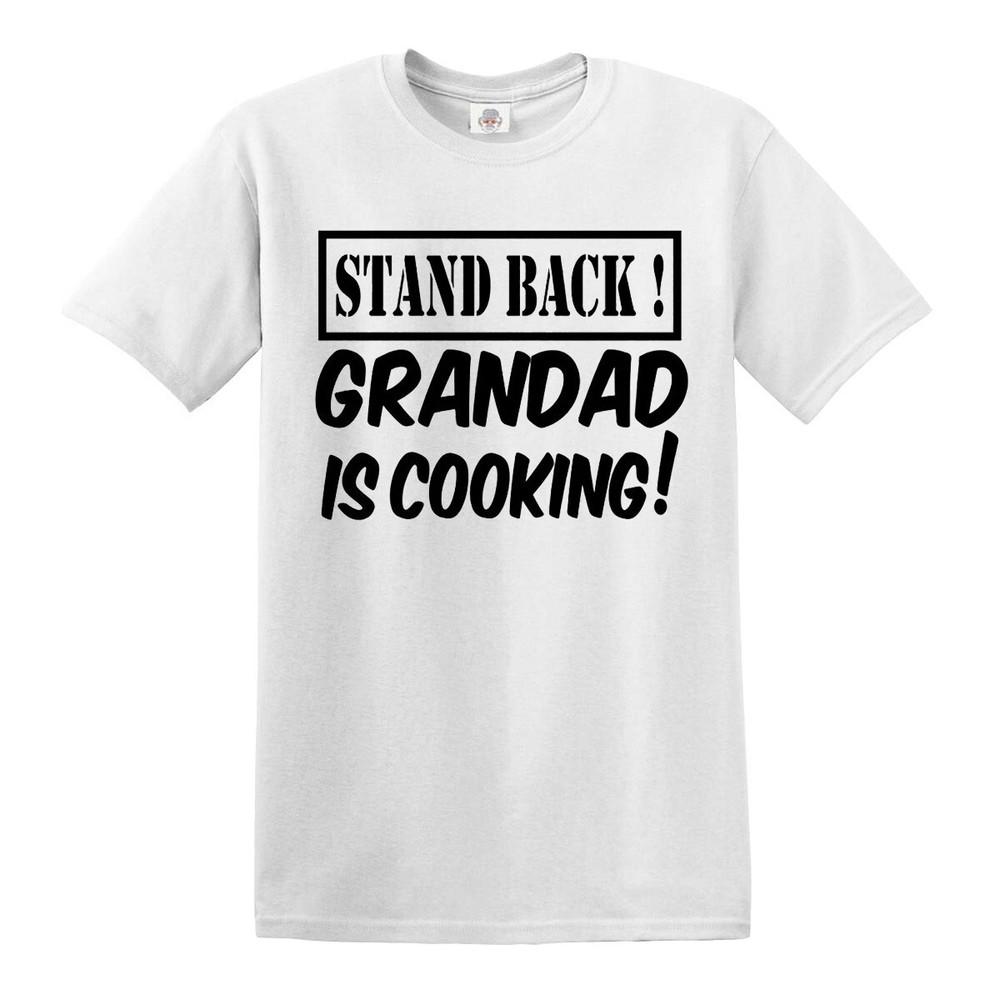 Stand back grandad is cooking tshirt mens funny novelty fathers day bbq tee top