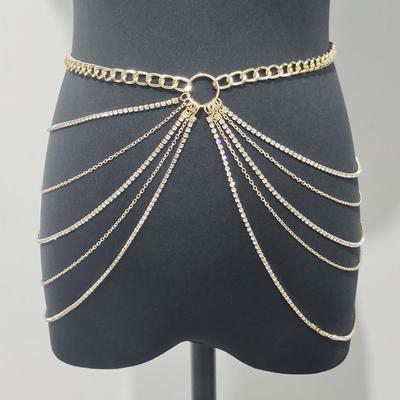 Sexy Waist Chain Belt Layered Rhinestone Belly Body Chain Fashion Jewelry For Women Festival Rave Party Accessories