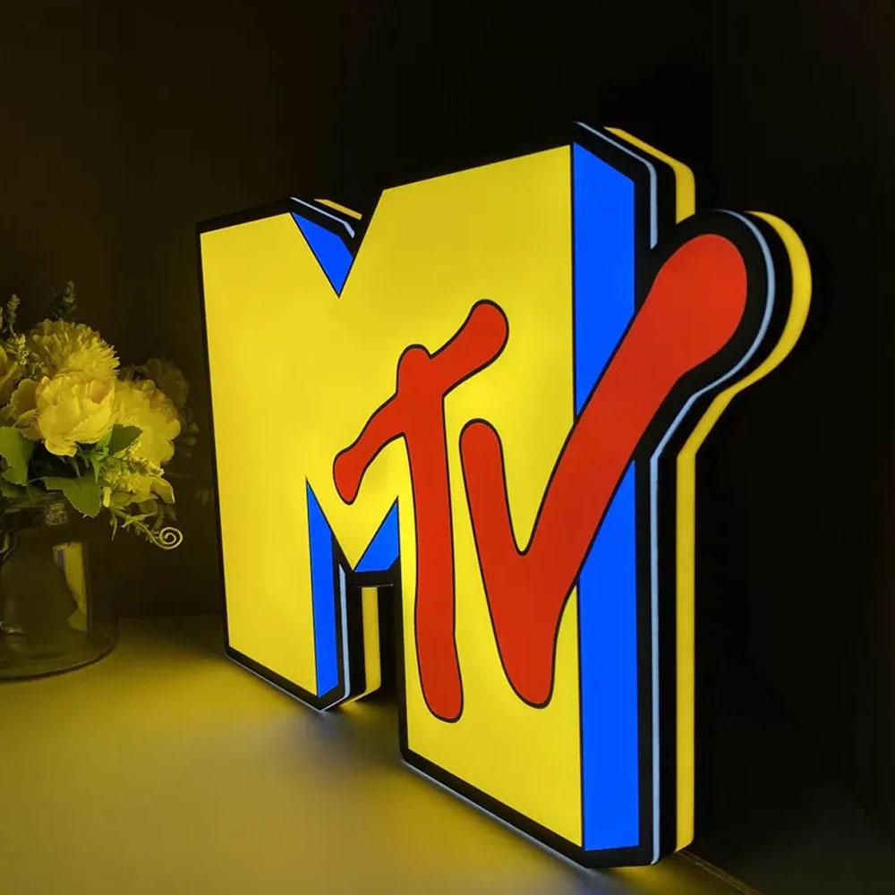 Music Television LED Light Sign MTV Logo for Music Record Room Beer Bar Wall Recording Studio Decor Gifts