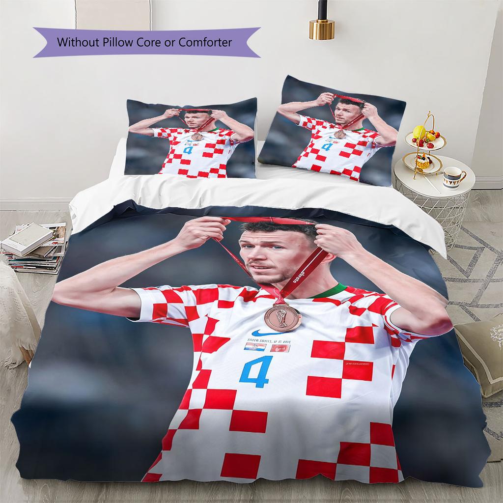 Ivan Perisic Pattern Bedding Home Decoration Birthday Gift ( 1 duvet cover + 2 pillowcase, without core),fan merchandise.