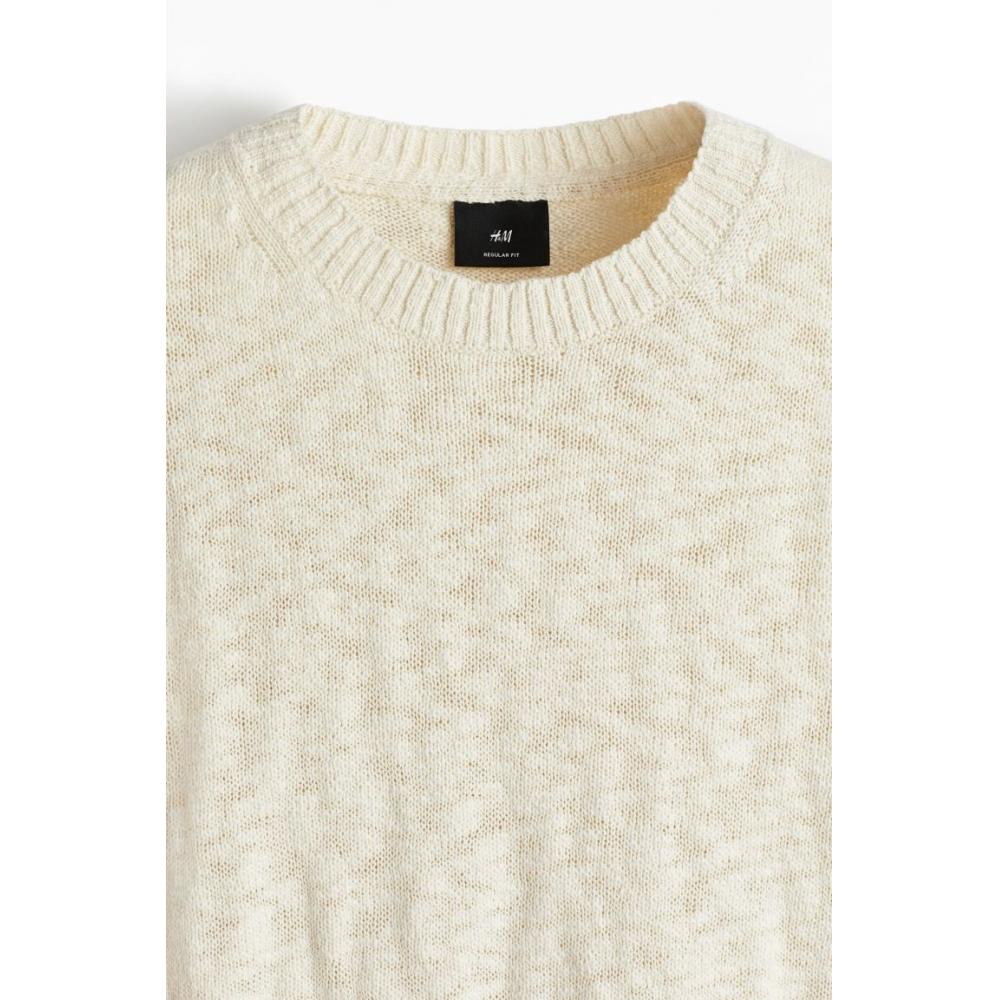 H M Roll Edge Sweater Regular Fit creaM