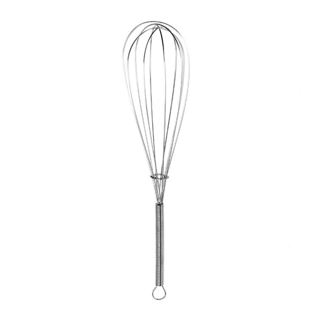Stainless Steel Spring-Handle Manual Whisk for Eggs, Cream & Flour
