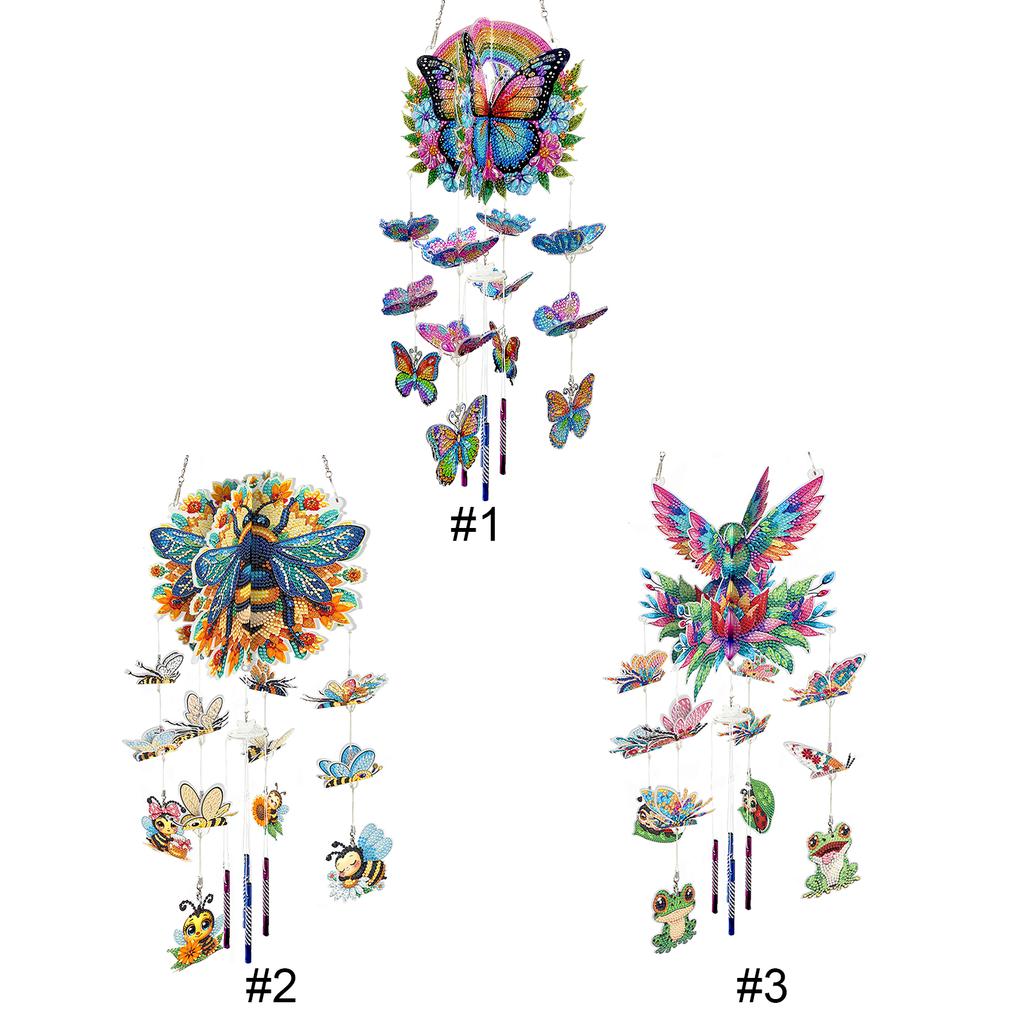 Garden DIY Acrylic Diamond Art Painting Hanging Ornament W/ Crystal Pendant Diamond Art Hanging Pendant for Adults Home Decor