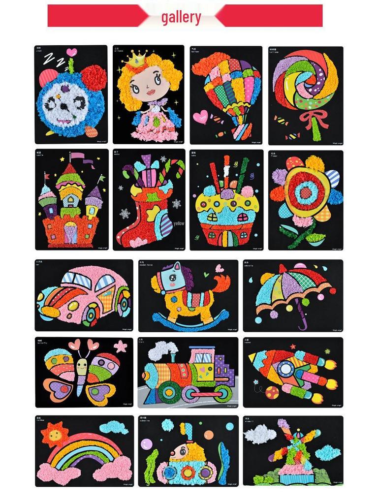 Children's Crumple Paper Art Kit for Creative Painting and Crafts in Kindergarten and Elementary Classes