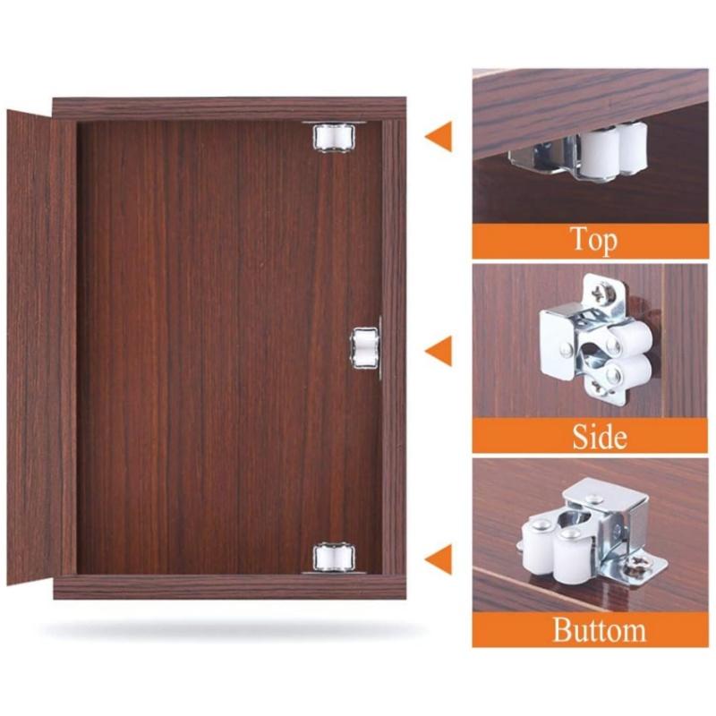 2-10 Sets Cabinet Latches Double Roller Catch Door Stop Closer Stopper Damper Buffer for Wardrobe Hardware Furniture Accessories