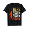 Angler Saying Come Here Fishy Fishing T Shirt Vintage Washed Homme Versatile Top For Everyday Wear Fashion Graphic Streetwear