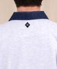 Ellamo French Terry Two-Button Denim Collar Oversized Sweatshirt [Melange]