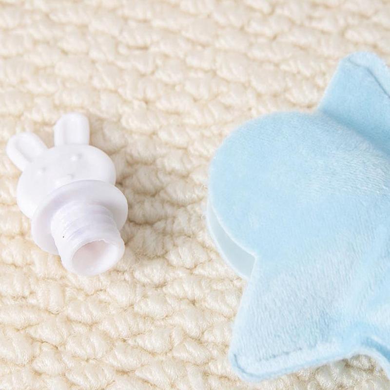 Cartoon Plush Hot Water Bottle Portable Cute Winter Warm Belly Mini Warm Water Bottle Cartoon Flannel Cover