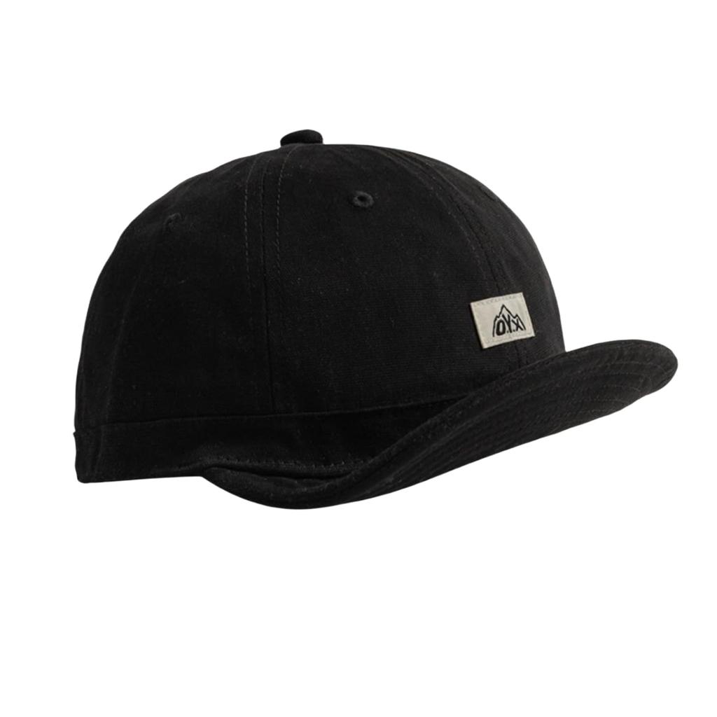 [Qzkouma] Short brim hat, cap, men's, women's, lightweight, plain, baseball hat, cotton, logo cap, outdoor fashion, unisex, DBY-471 (black)