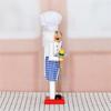 Festives Wooden Nutcrackers Soldier Ornament Chefs Styles Blue Plaids Apron Traditional Holiday Homes Accent Piece