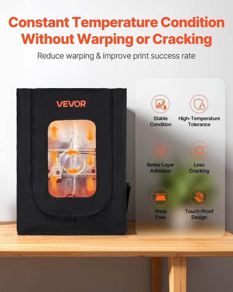 3D Printer Enclosure, Dustproof Waterproof Oxford Cloth 3D Printer Tent, Constant Temperature Protective Case with LED Lighting, Compatible with