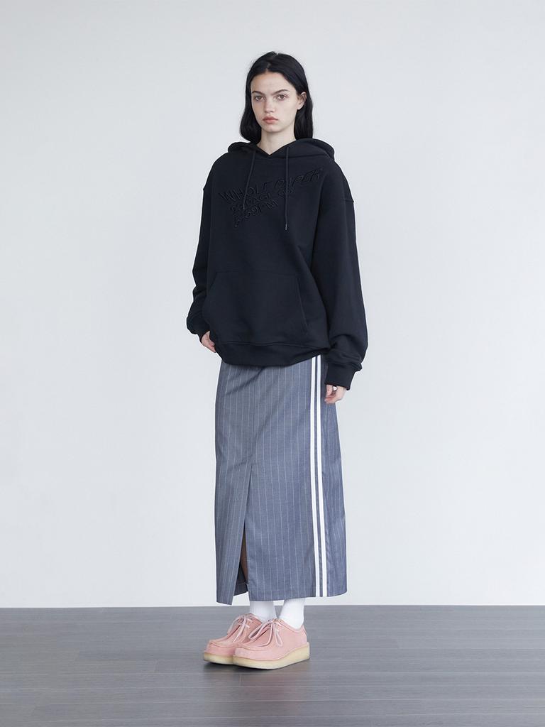 Holpeipeo Two-Line Long Skirt - Gray