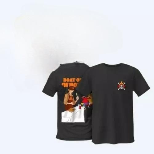 

2025 Американский винтаж Цельный X Burger King Луффи Санджи Принт Футболка Летняя мужская и женская из чистого хлопка уличная одежда 4XL