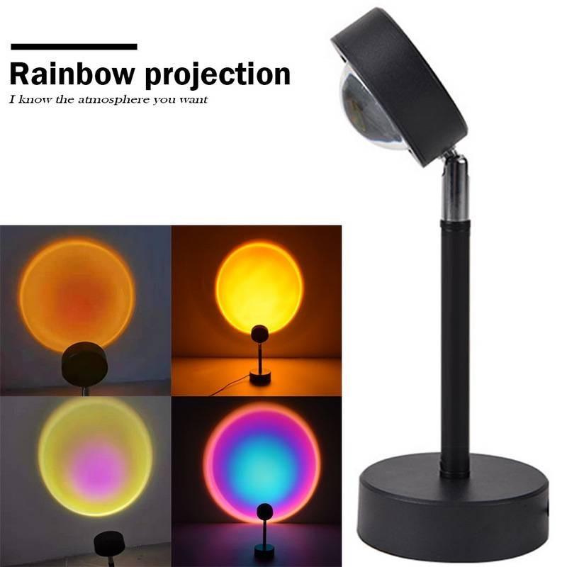 Rotation Degree 180 Projection Lamp Light Visual Mood Rainbow Sun Light Sunset
