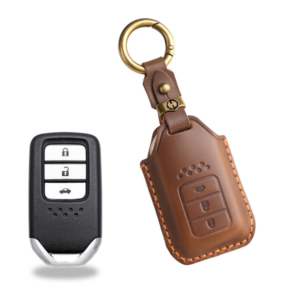 Retro Key Cover Is Suitable for Honda Key Bag CRV Lingpai XRV 10th Generation Civic Accord Crown Fit Leather.