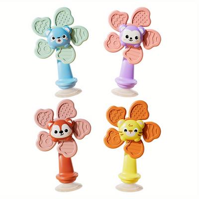Suction Cup Spinner for Babies,Toddlers,ABS Resin Sensory Fidget Toy with 6 Colorful Grips,Travel Friendly Calming Toy for Airplane,Restaurant