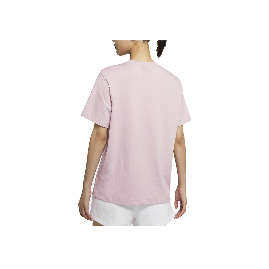 Nike Sportswear Essential Logo Print Loose Fit Running Training Casual Dopamine Crew Neck Short Sleeve T-Shirt Women Tops Pink DH4256-645