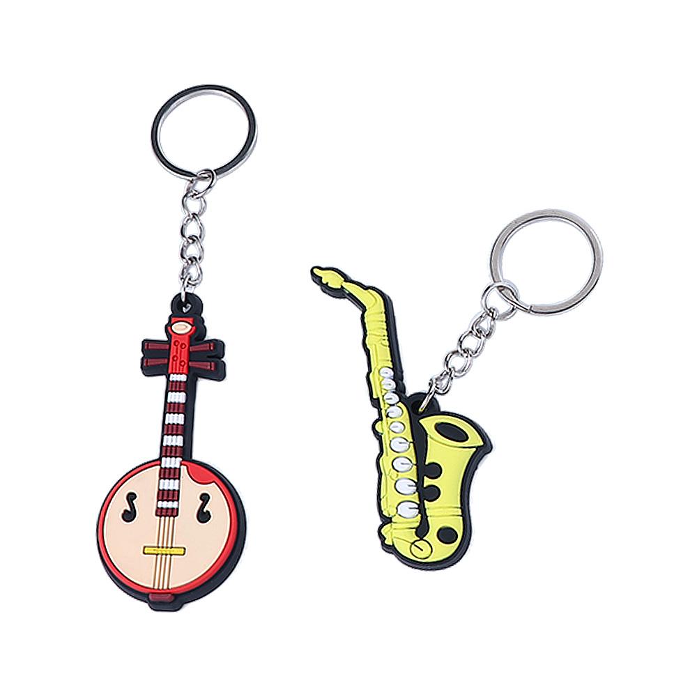 Jewelry Violin Guitar Key Rings Musical Instrument Pendant Guitar Keyring Holder Guitar Keychain