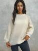 Women's Plus Size Chunky Knit Roll Neck Sweater - Solid Color Loose Pullover for Autumn/Winter