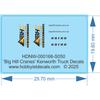 'Big Hill Cranes' Kenworth Truck Decals - 1/50 - Water Decal