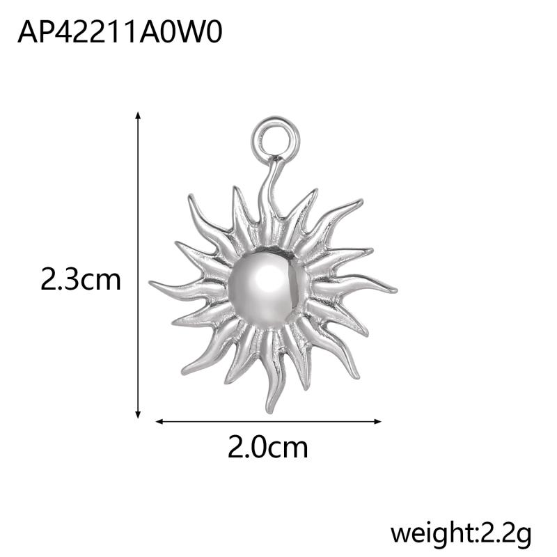 Colorful 18K Gold Plated Oil Drop Stainless Steel Charms Enamel Sun Flower Moon Pendants For Necklace Jewelry Making