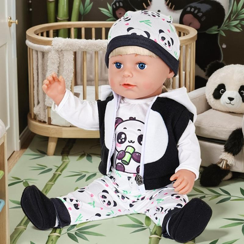 18 Inch Doll Winter Clothes Soft Fleece Cartoon Costume For Girl Dolls Simple Dressing Kids Play Fabric