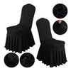 Wedding Spandex Chair Cover With Pleated Skirt Stretch Lycra Elastic For Party Banquet Hotel Decoration
