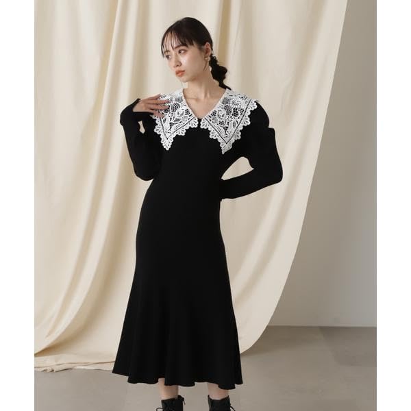 Jill by Jill Stuart Women's Ecru Lace-Collar Knit Dress, Casual Dress