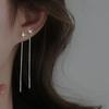 Trend Edelstahl Lange Draht Quaste Gewinde Kette Stern Anhänger Tropfen Ohrring frauen Ohr Linie Gerade Hängen Ohrringe Schmuck