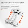 Stainless Steel Door Latch Featuring 90 Degree Lock and Adjustable Limiter Plate for Secure Locking and Pet Safety