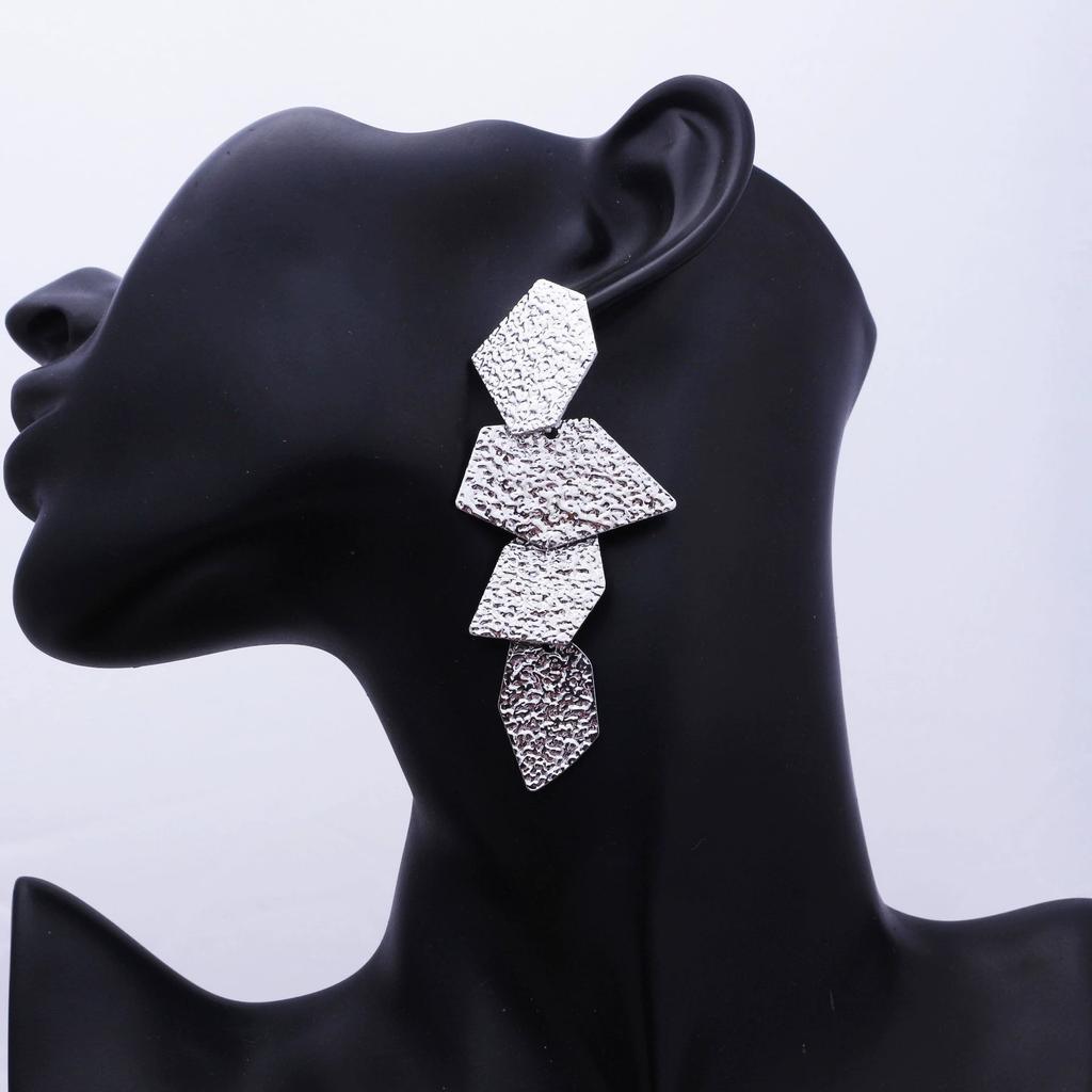 Minimalist Metal Personality Earrings Golden Silver Geometry Long Big Drop Earrings Round Leaf Water Droplet Jewelry Gifts