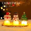 Christmas LED Candle Light with Santa and Snowman Figurines